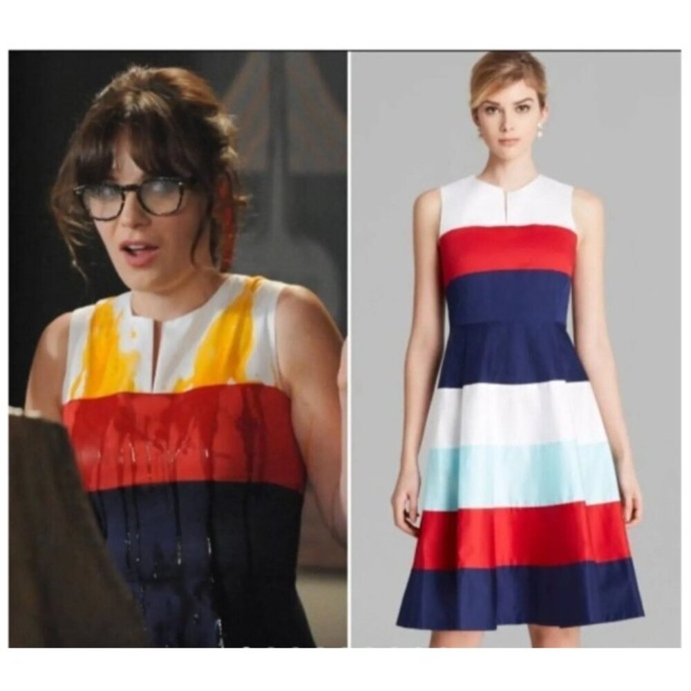 Kate Spade Corley Striped Fit & Flare Dress Size 2 Colorblock Sleeveless A-Line